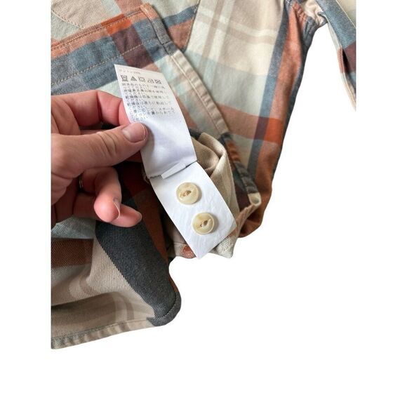 Pendleton Men’s Button Down Plaid Shirt size L Cotton Cream Blue Brown Modern - Picture 6 of 7